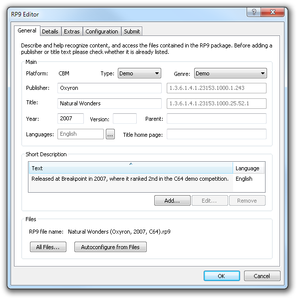 [ RP9 Editor - General Tab]