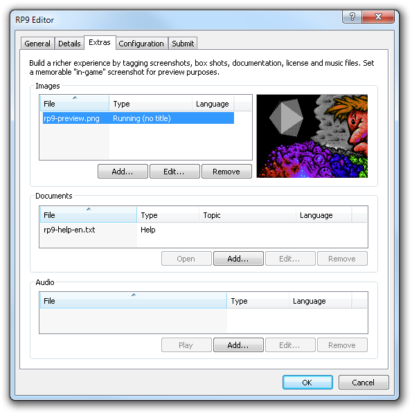 [ RP9 Editor - Extras Tab]