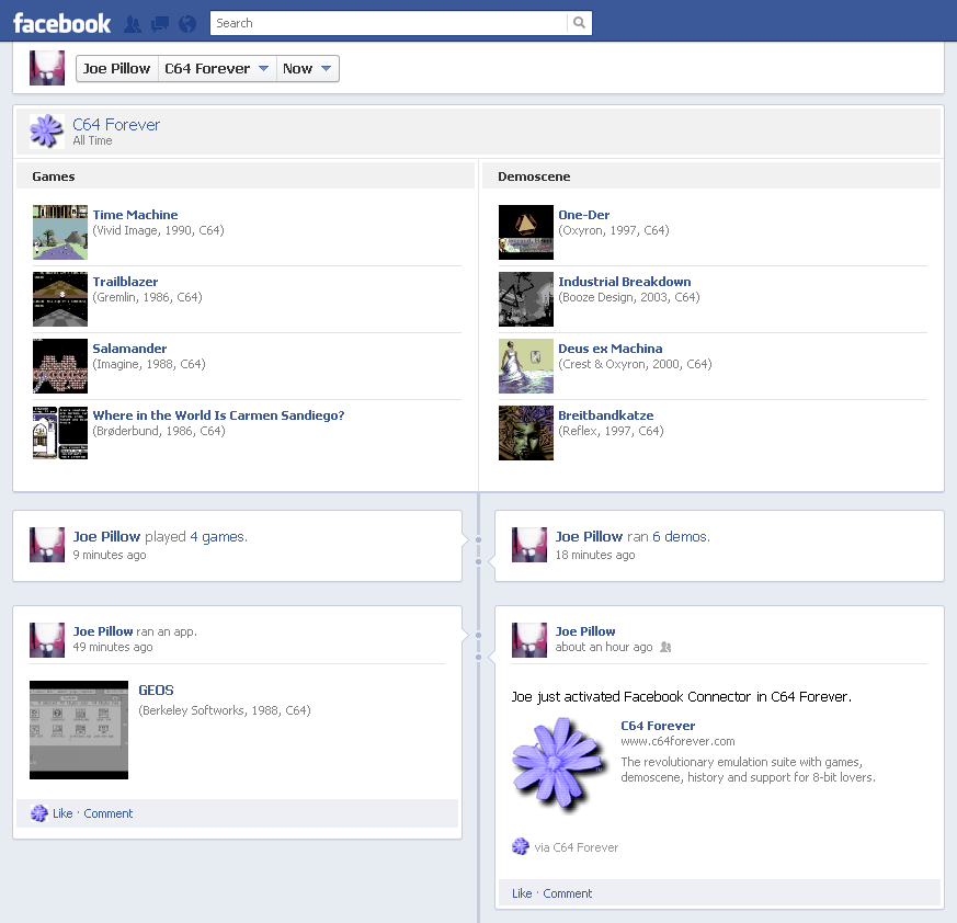 [ Social Features - Facebook Activity Timeline ]