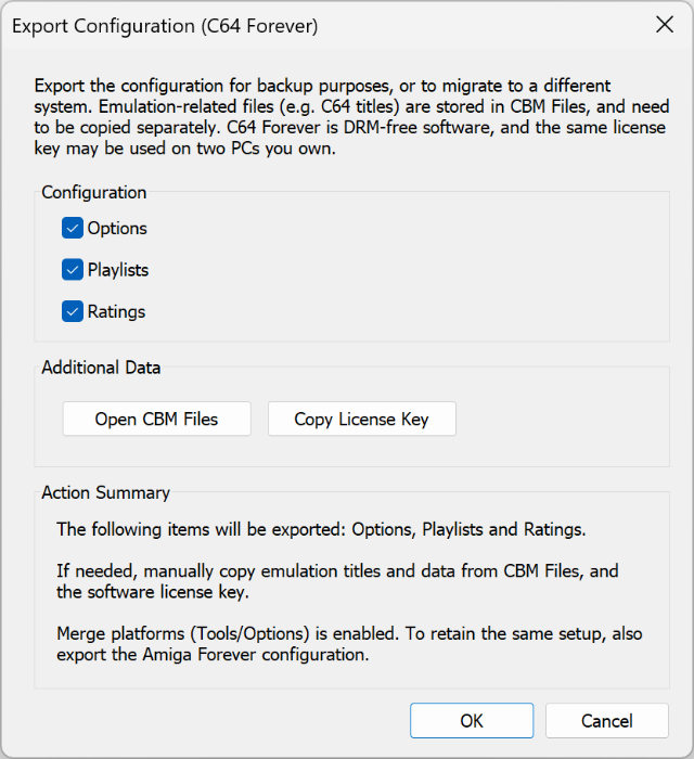 [ Export Configuration Dialog ]